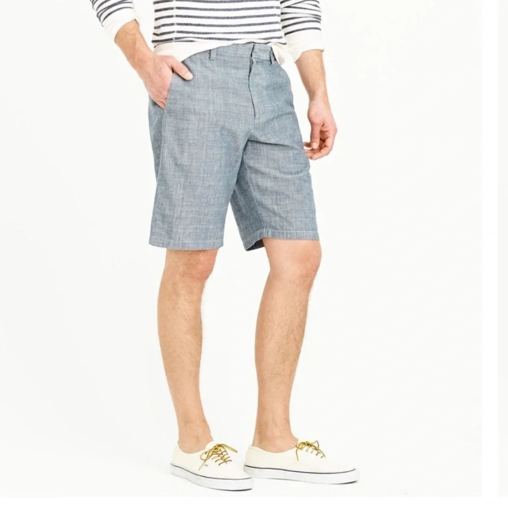 J. CREW | Club Shorts Blue Chambray 36 Bermuda 10.5”